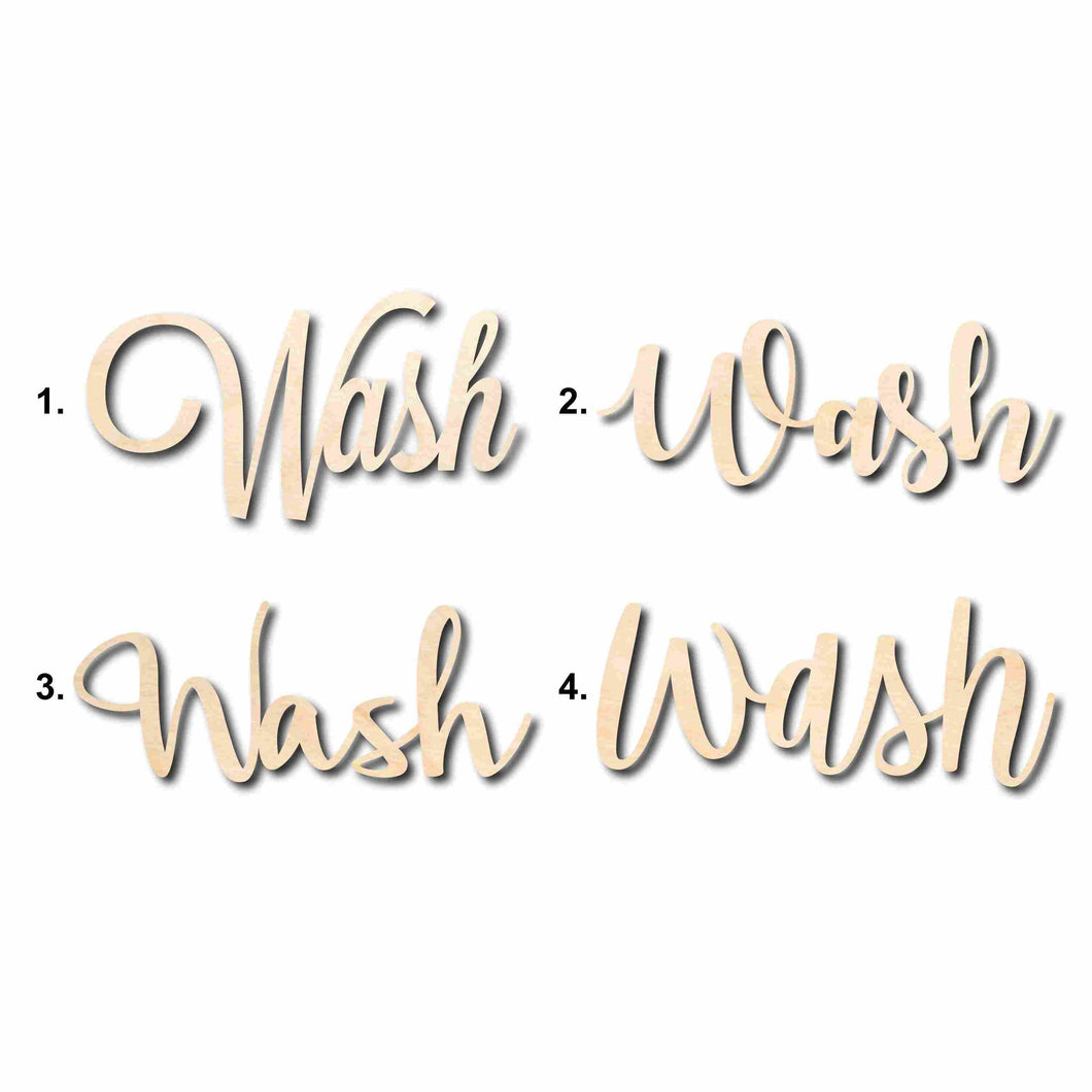 Wash Sign Unfinished Wood Cutout Home Decor DIY