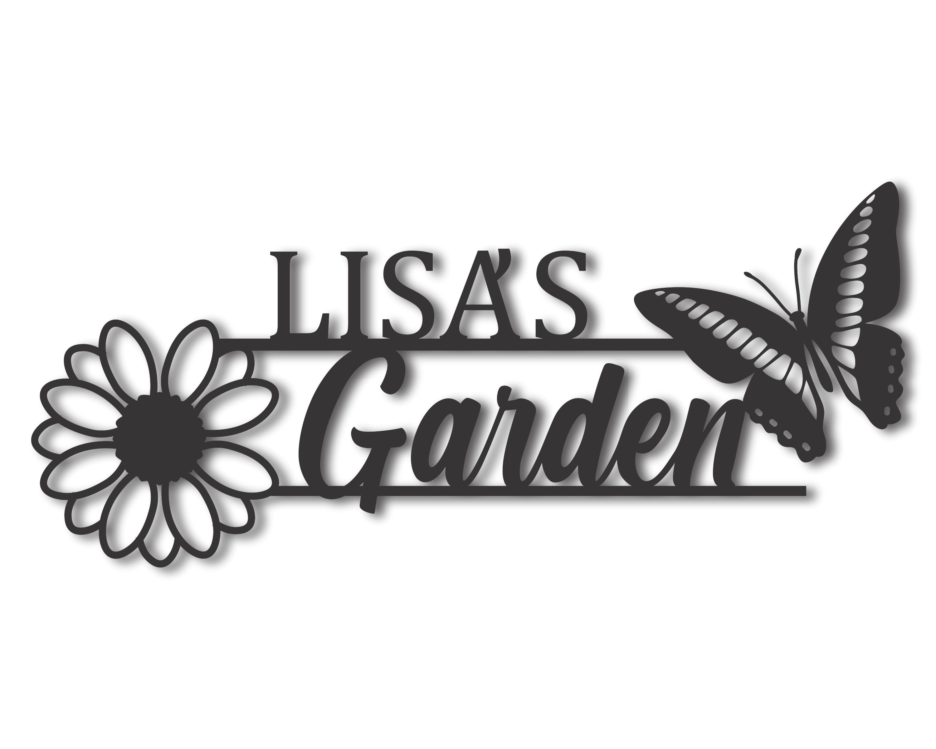 Personalized Garden Metal Sign | Custom Metal Garden Signs in 15 Color Options