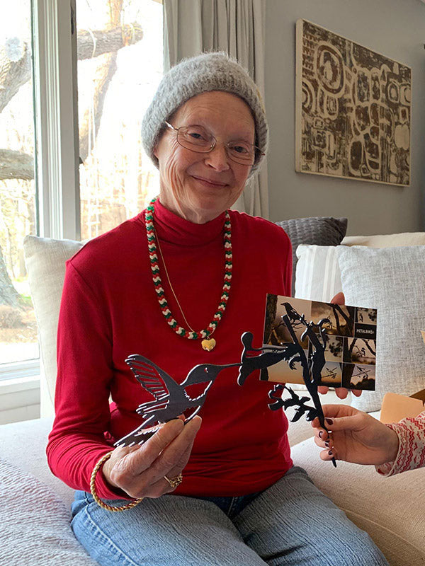 Grandma showing off her Metalbird