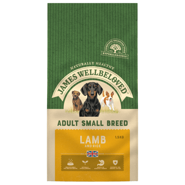 James Wellbeloved Lamb & Rice Adult Small Breed Dry Dog Food - 1.5kg