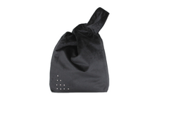 black wrist bag with sparkles