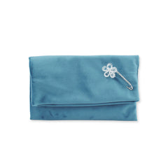 oversize clutch bag in blue velvet