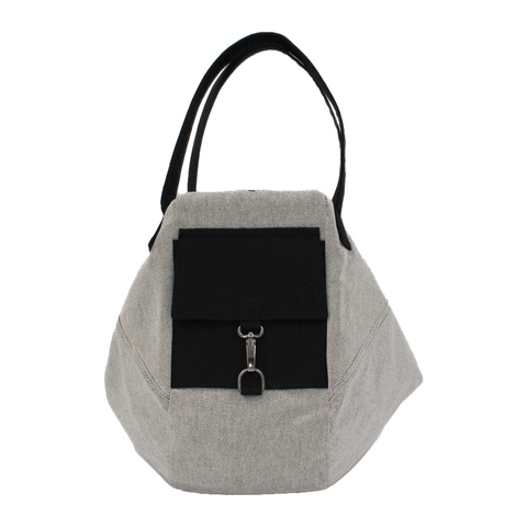 hobo bag in black & grey