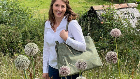 handmade handbag - British tweed weekend bag
