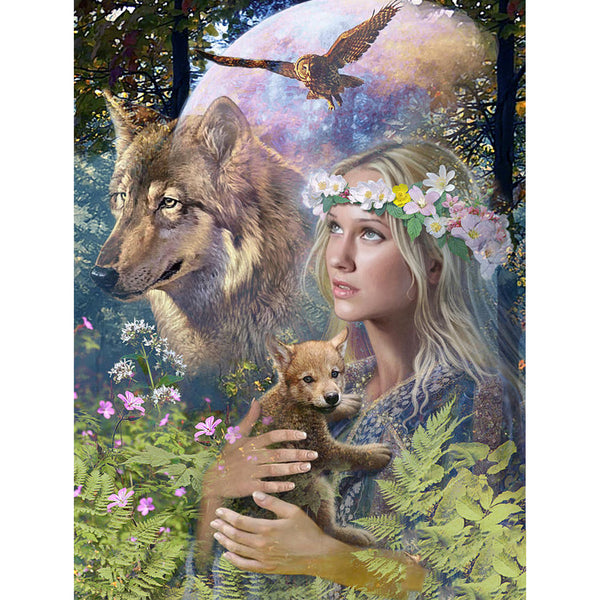 Colorful Feather Dream Catcher and Wolf 5D Diamond Painting -   – Five Diamond Painting