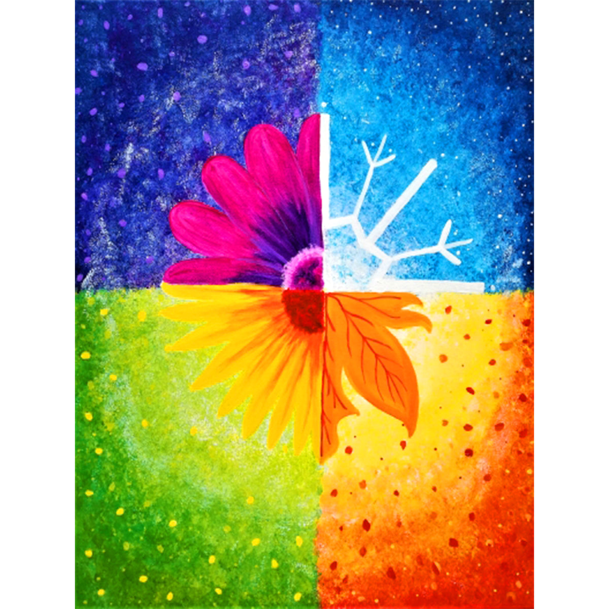 The Four Seasons Flower 5D Diamond  Painting  