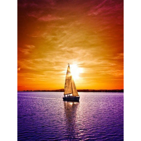 Sunset Boat 5D Diamond Painting -  – Five