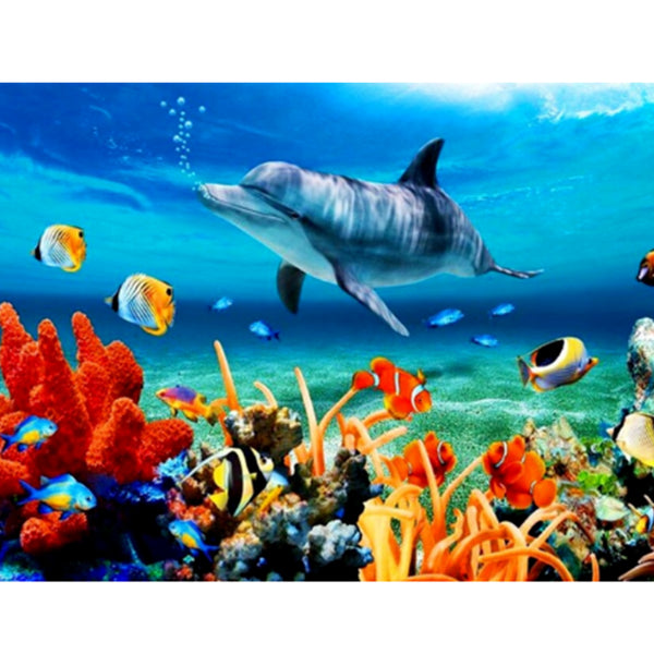 Sea Dolphins and Fish 5D Diamond Painting 