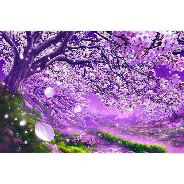Comprar 5D Diamond Painting Pink Tree by Number Kits for Adults 45 x 85CM  (Inner 40 x 80 CM) Cherry Blossoms Diamond Painting Pictures Crystal  Painting with Diamonds Landscape Picture Arts Diamond