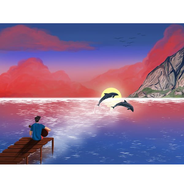 Sunset Tree Dolphin 5D Diamond Painting -  – Five Diamond  Painting