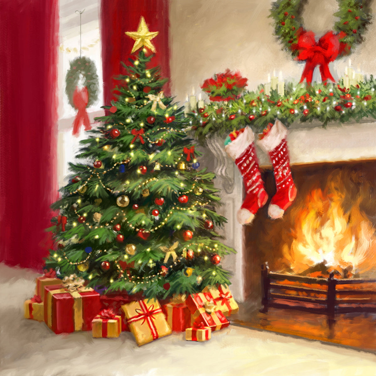 Christmas Tree Fireplace Gift 5D Diamond Painting - 5diamondpainting