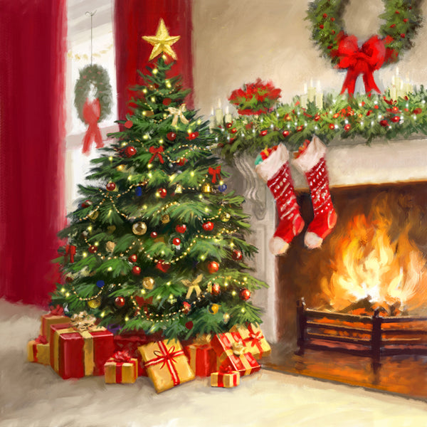 Christmas Tree Fireplace Gift 5D Diamond Painting - 5diamondpainting ...