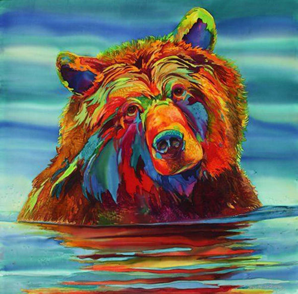 Bear Hunting Fish Diamond Painting