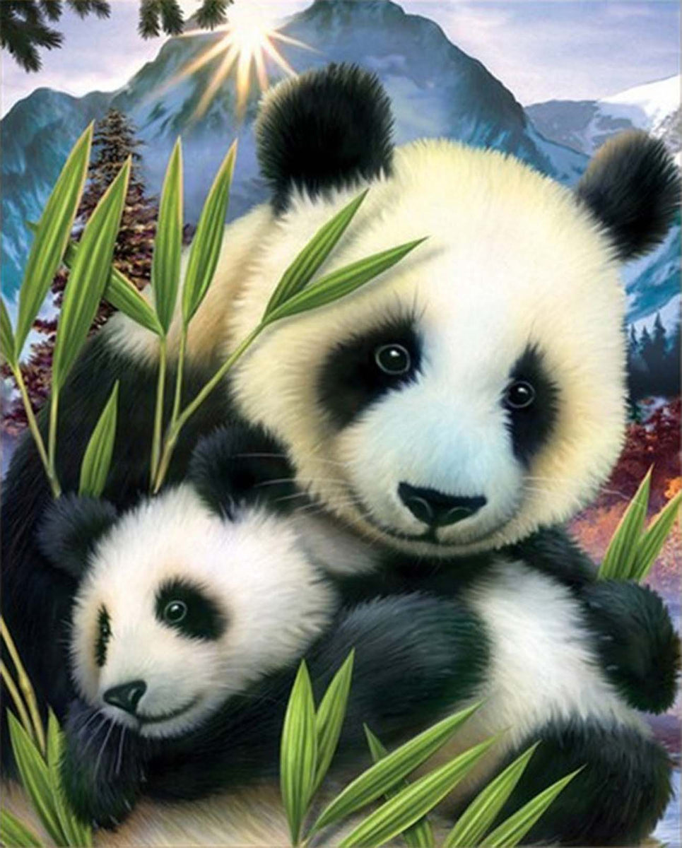 Giant Pandas And Red Pandas 5d Diamond Painting