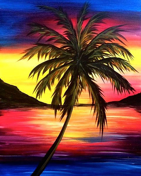 5D Diamond Painting Beach Palms Landscape Kit - Bonanza Marketplace