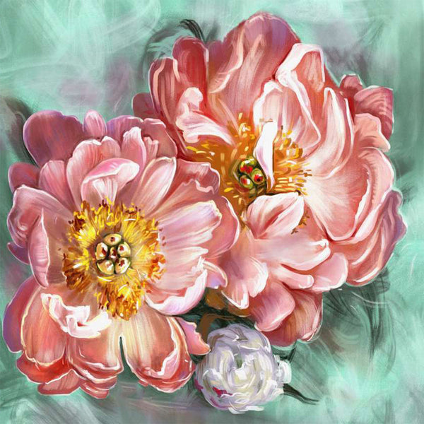 Pink Flower Painting 5D Diamond Painting 