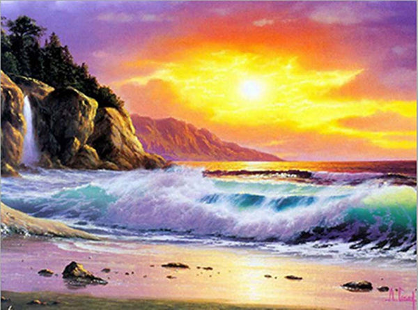  SanerDirect Beach Diamond Painting Kits, Sunset Heart