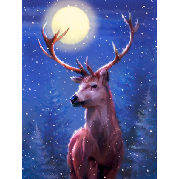Diamond Painting - Deer and Full Moon – Figured'Art