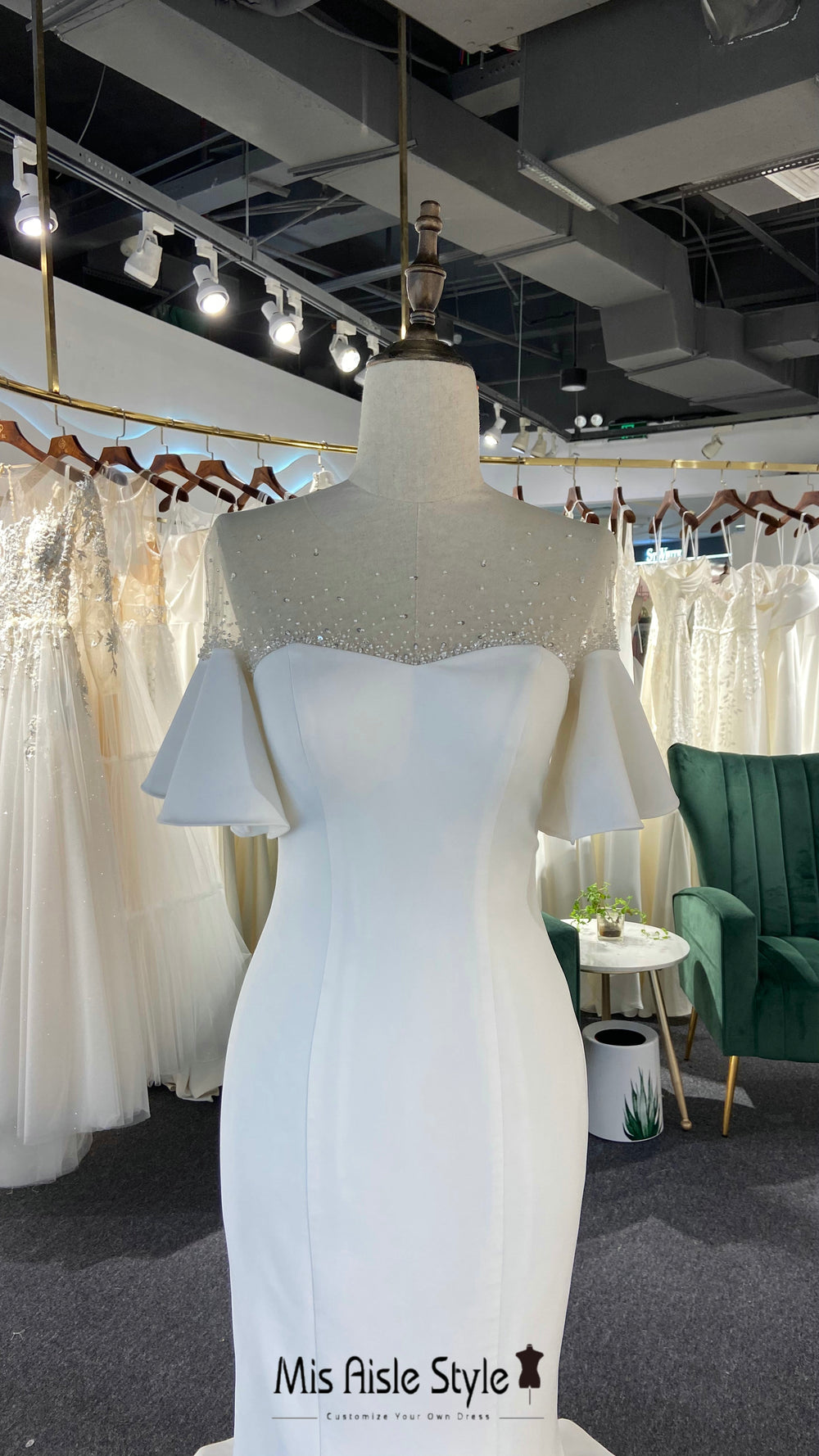 Fit and Flare Bohemian Sleeve Ivory Wedding Dress – misaislestyle