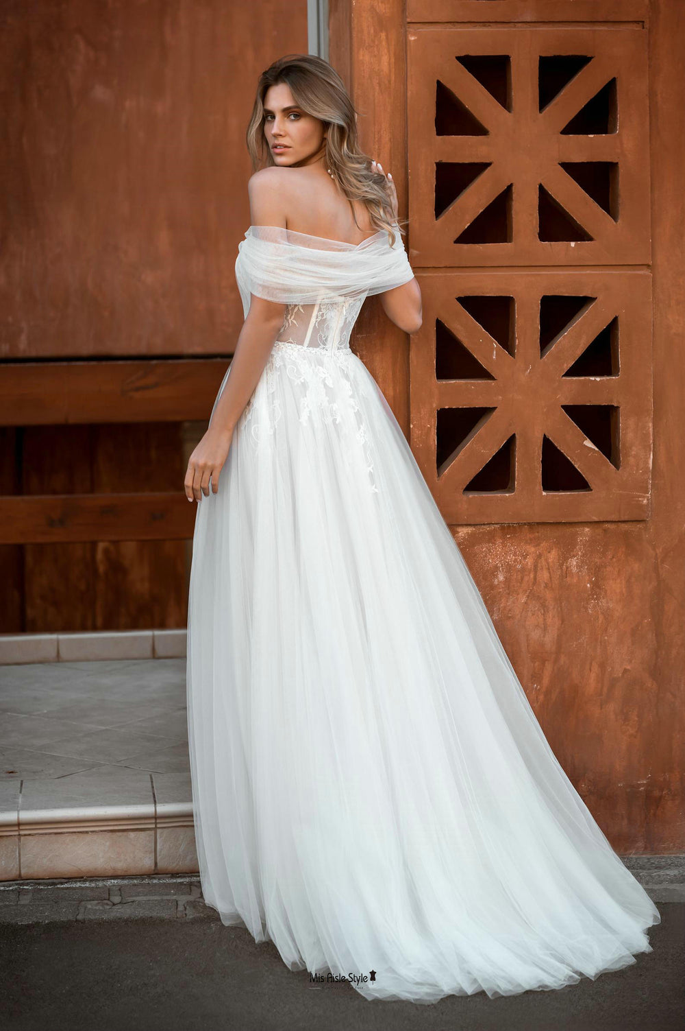 Off Shoulder Sleeves Summer Wedding Dress – misaislestyle