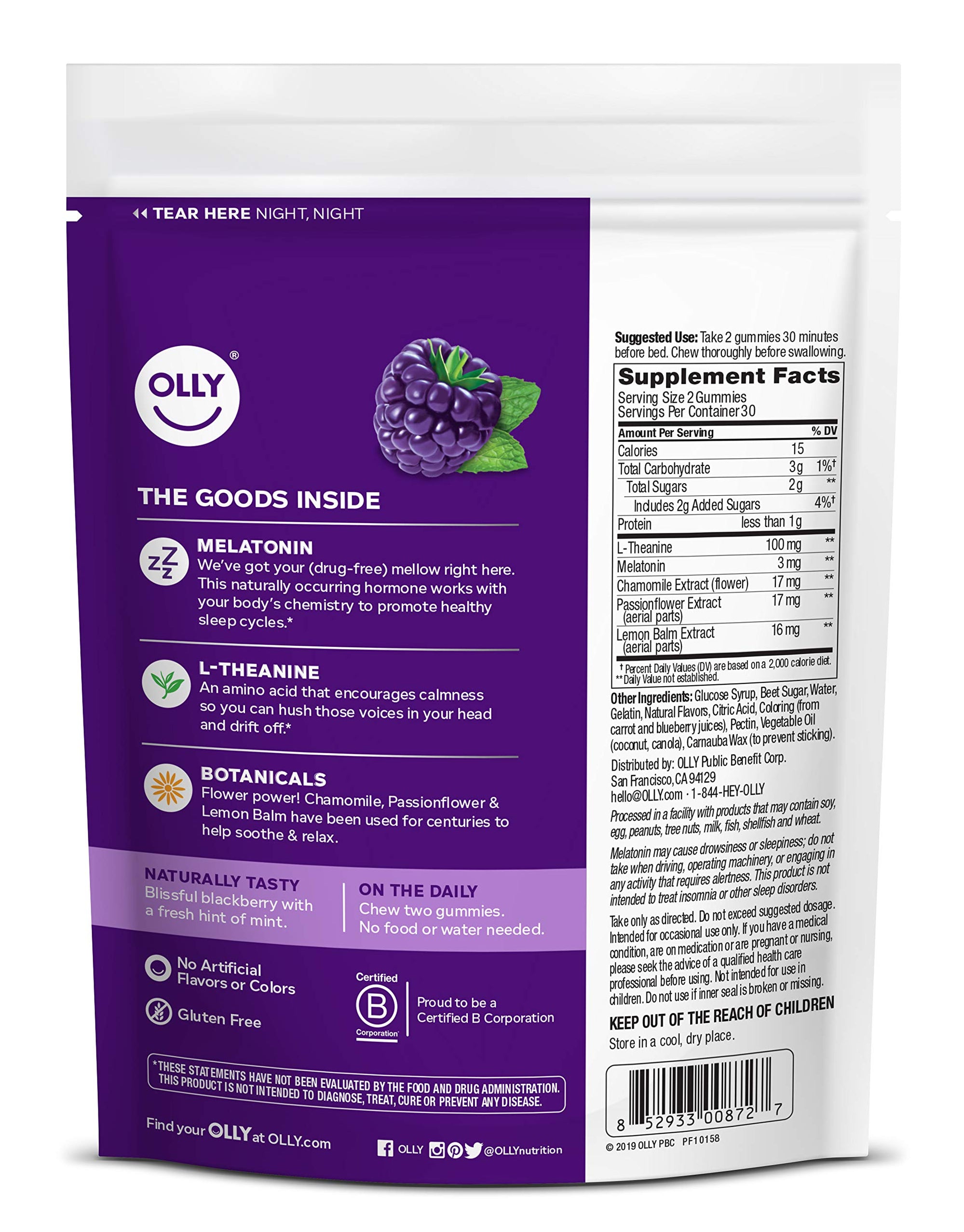 olly sleep gummies ingredients