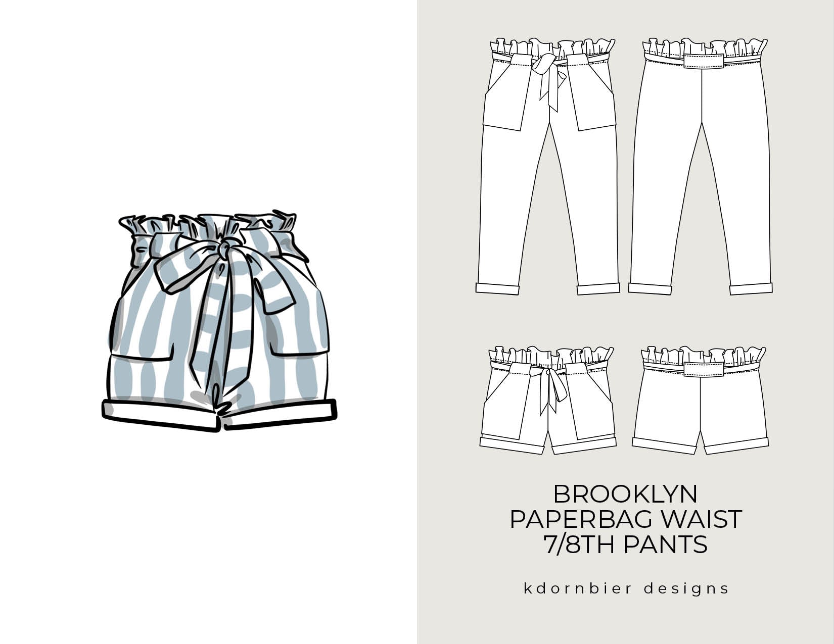 Brooklyn Paperbag Waist 7/8th Pants and Shorts – kdornbier designs