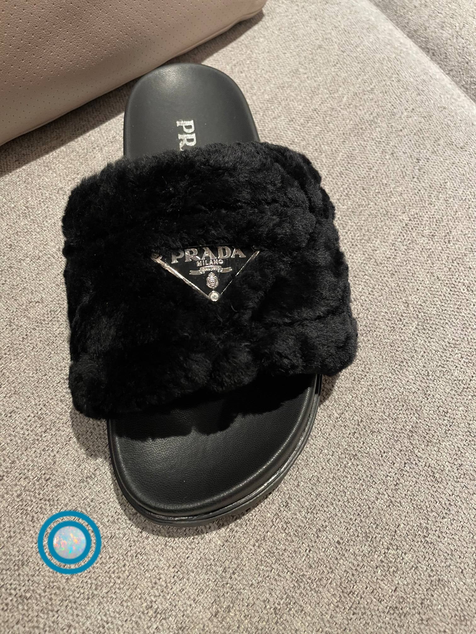 prada fur slides