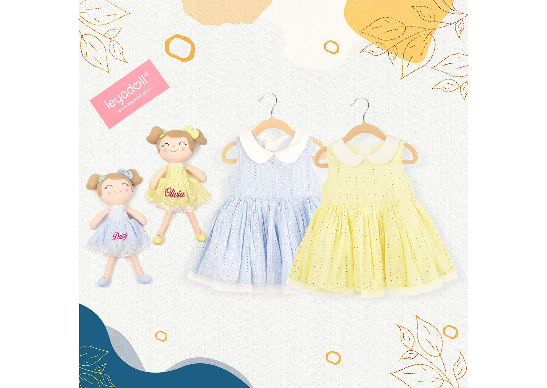 Image of Personalized Doll & Baby Dress Bundle