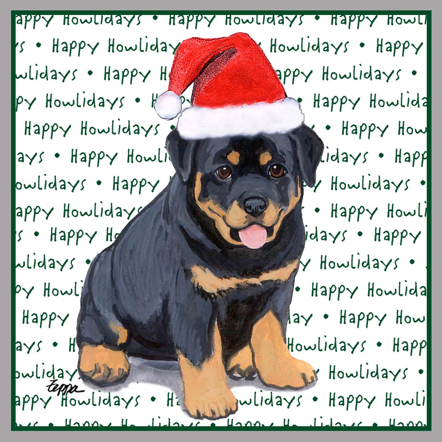 Rottweiler Puppy Happy Howlidays Text - Kids' Unisex Hoodie Sweatshirt –  