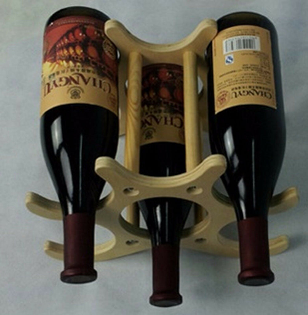 Rta Wooden 6 Bottle Wine Rack Freestanding Countertop Display