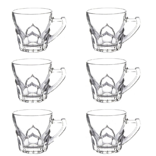 Vivalto Set Of 6 Large Clear Glass Coffee Mugs Tea Cappuccino Mug Glass Cups 340ml