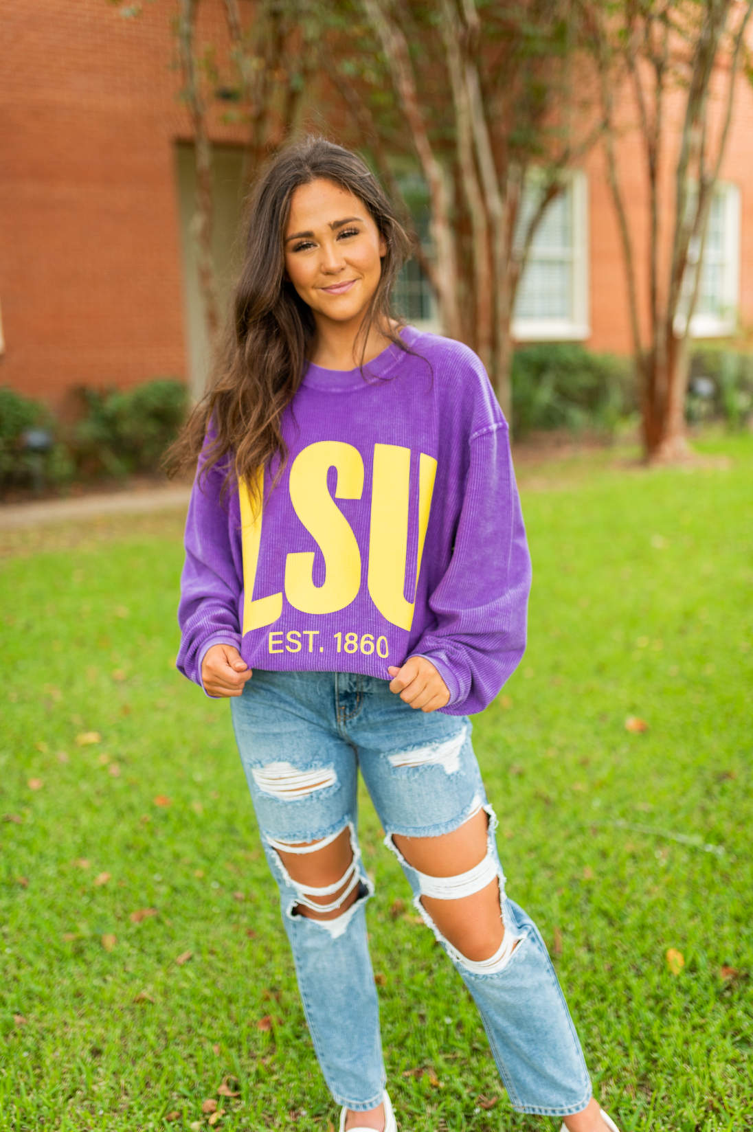 lsu corded sweatshirt