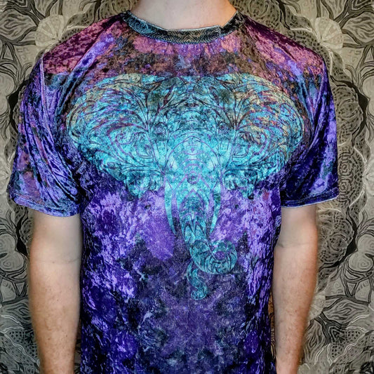 crushed velvet tie dye shirt