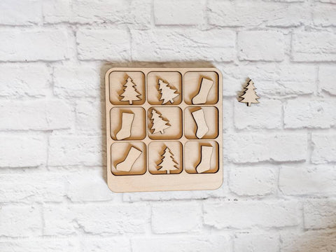 Tic Tac Toe - Football and Baseball DIY set - Laser Cut - Kids