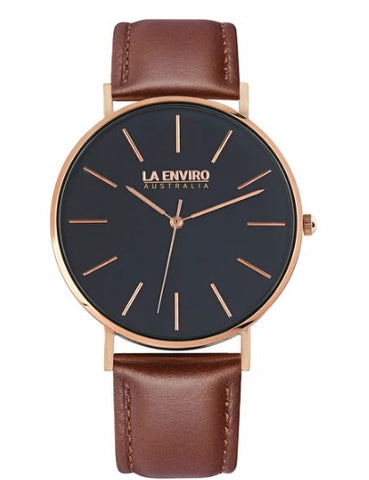 ROSE GOLD WITH BROWN STRAP