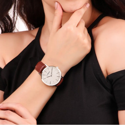 faux leather watch