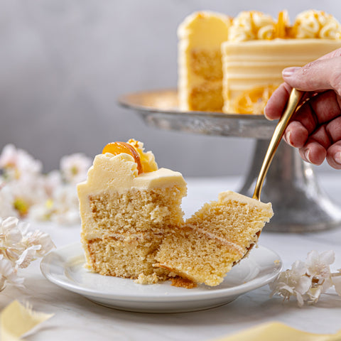 Lemon and Elderflower Cake Slice Bite