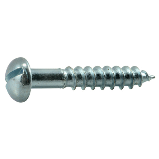 #12 x 1-1/4 Zinc Plated Steel Slotted Flat Head Wood Screws