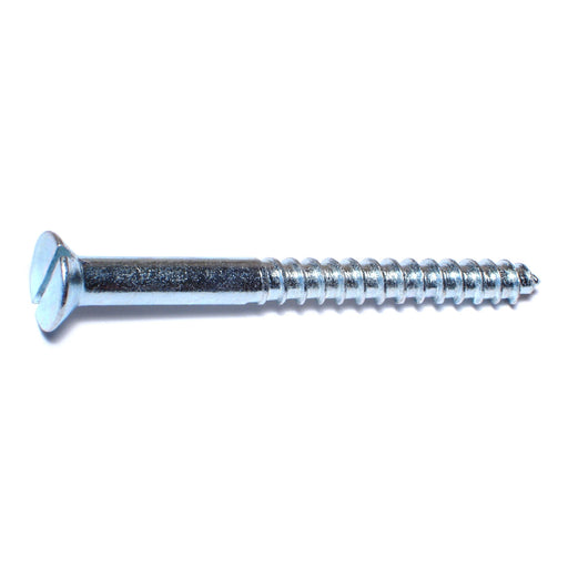 #12 x 1-1/4 Zinc Plated Steel Slotted Flat Head Wood Screws