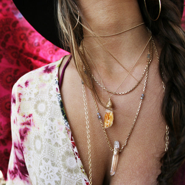 'isabella' necklace with crystal quartz | Liana Paula
