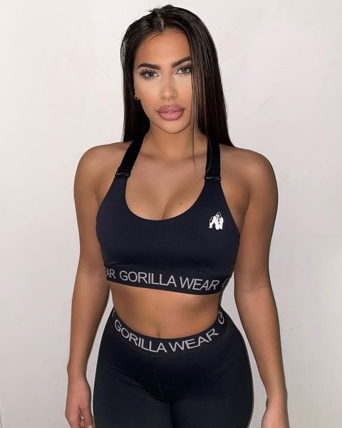 Athlete Wearing Gorilla Wear Colby Gym set with Mid Waist Gym Leggings