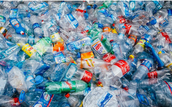 PETr bottles waiting to be recycled