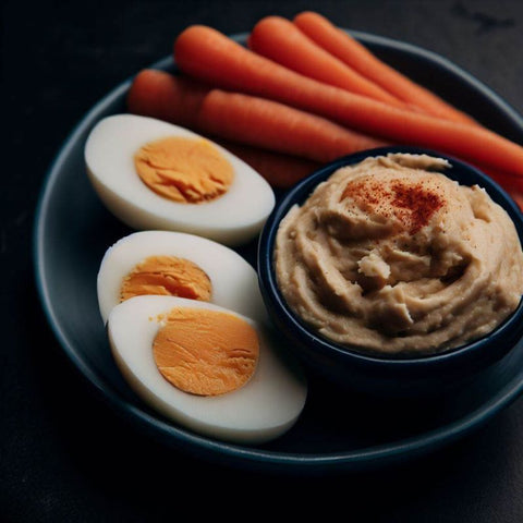 Hard Boiled Eggs with Hummus & Baby Carrots