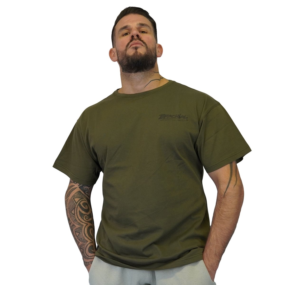 seksuel Økonomi Nægte Brachial T-Shirt Lightweight - Military Green – Urban Gym Wear