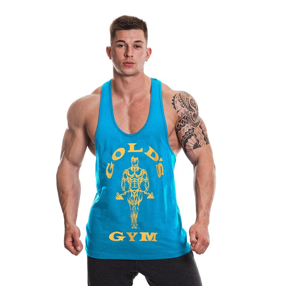 Gold's Gym Muscle Joe Premium Stringer - Turquoise/Yellow