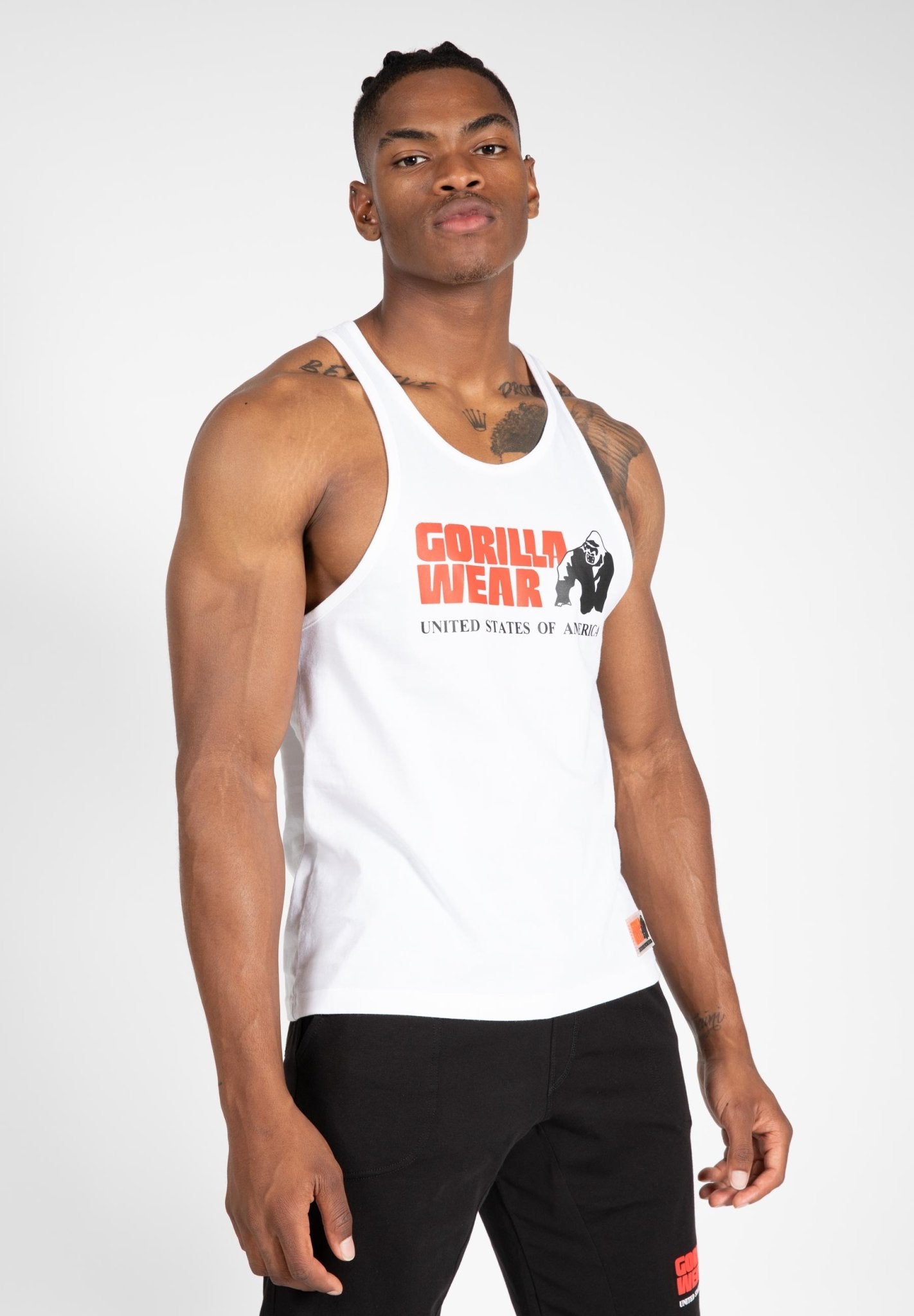 Gorilla Wear Carter Stretch Tank Top - White – Urban Gym Wear