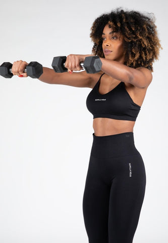 Gorilla Wear Quincy Seamless Sports Bra - Black - Urban Gym Wear