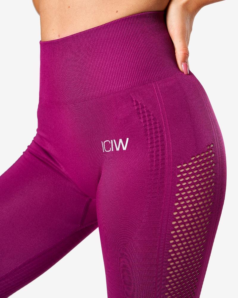 Iciw Red Leggings With  International Society of Precision