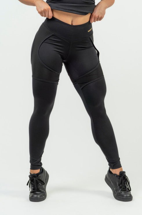 Nebbia High Waist Glossy Look Bubble Butt Pants - Black – Urban Gym Wear