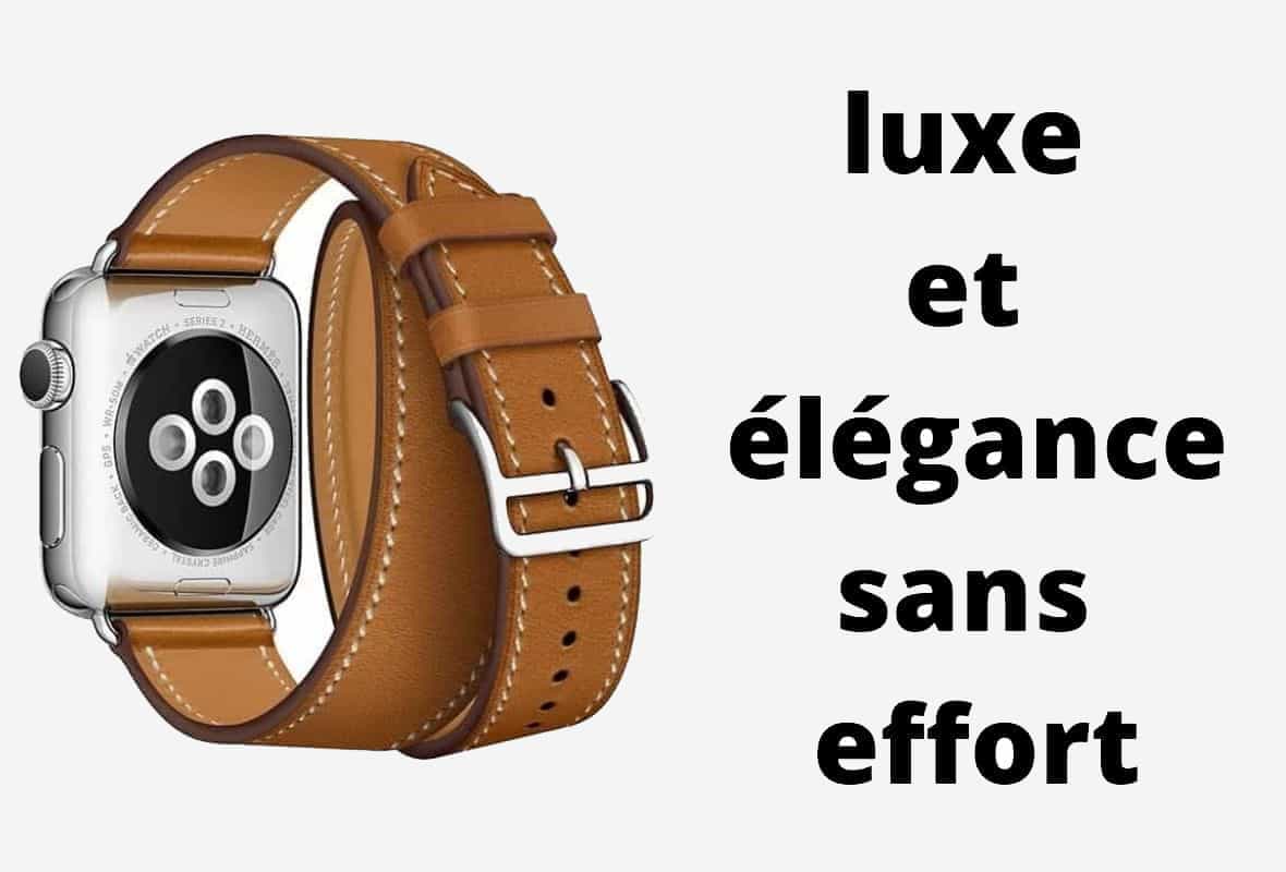 Bracelet double en cuir Apple Watch